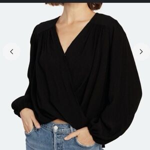 Free People Black Blouse